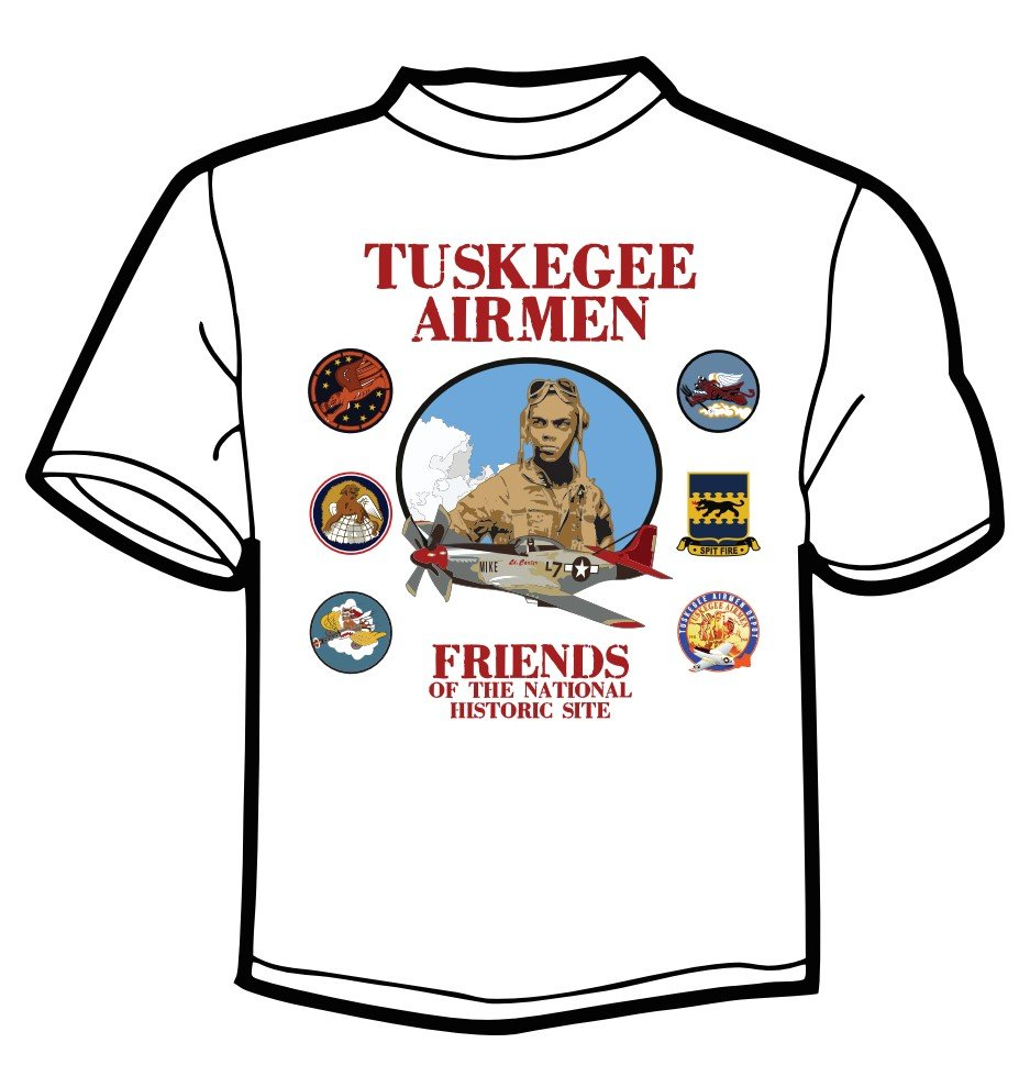Friends Of Tuskegee Airmen National Historic Site Inc. T- Shirts With Unit Patches