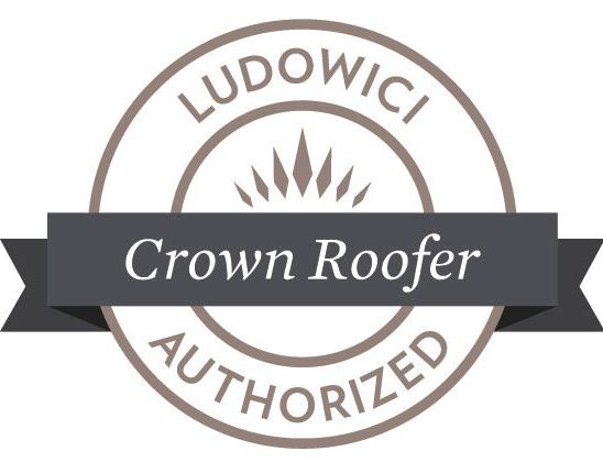 A logo for a company called crown roofer