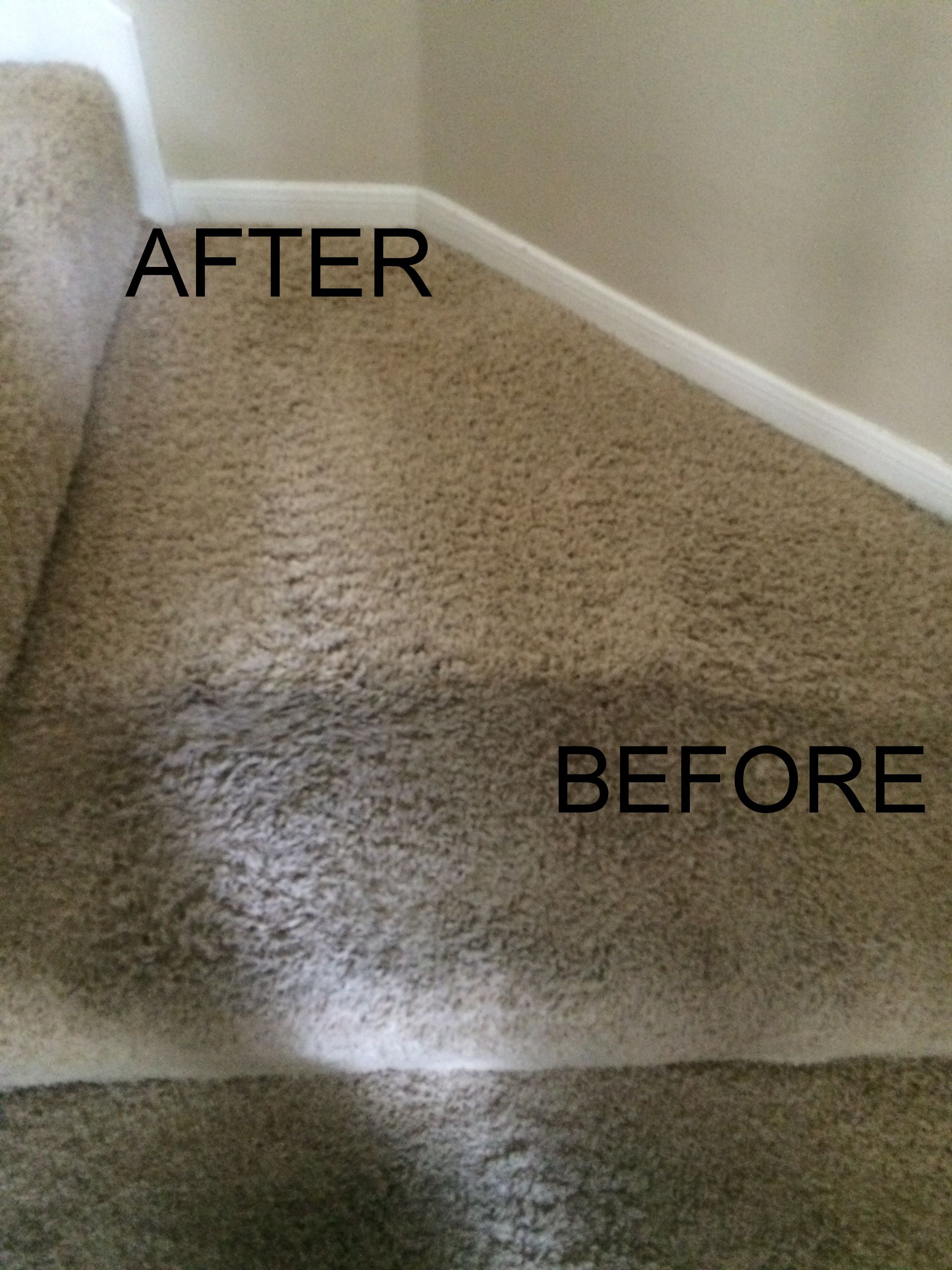Staircase with carpet, showing a 