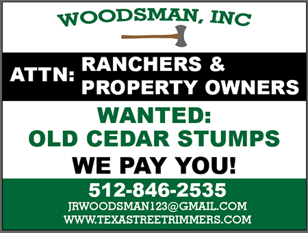 A sign that says `` ranchers & property owners wanted : old cedar stumps we pay you ! ''