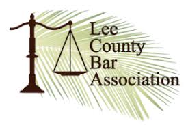 Lee County Bar Association logo with a scales of justice icon and green radiating lines