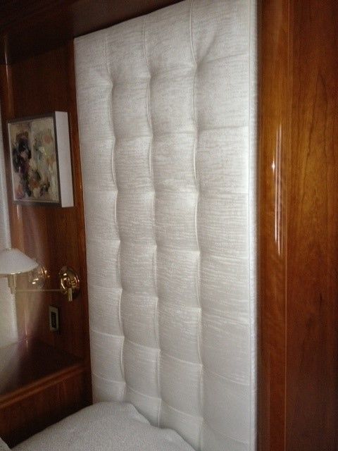 white custom high headboard