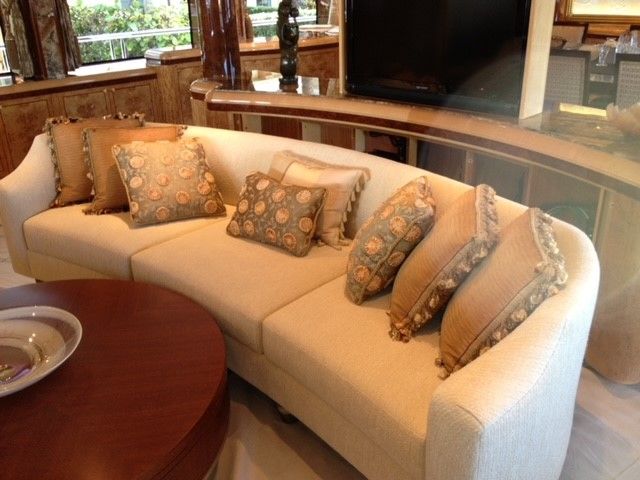 custom couch on a yacht