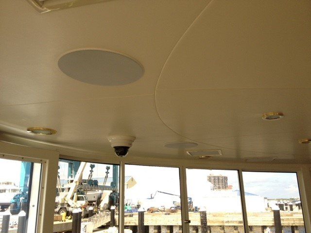 yacht ceiling beige with patterns