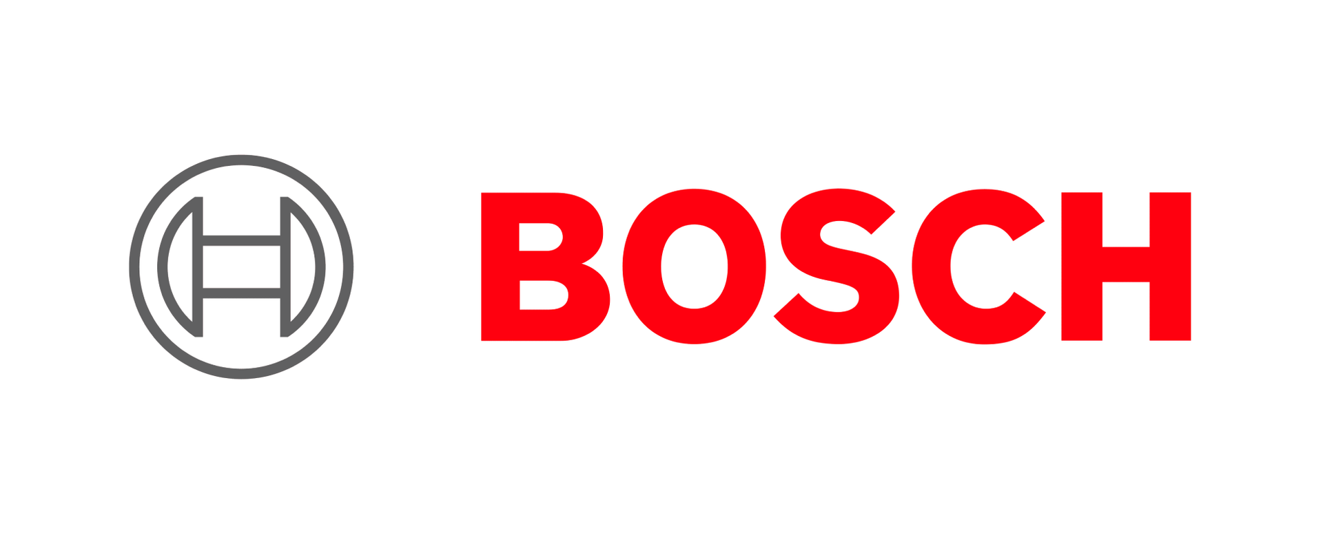 Bosch logo with red wordmark and gray circular emblem on a white background
