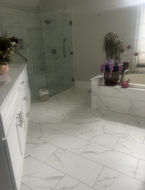 white bathroom walls and floor 