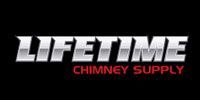 The logo for lifetime chimney supply is on a black background.