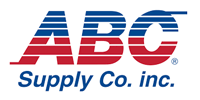 ABC Supply Co. inc. logo: Blue and red striped ABC letters above blue text, white background.