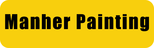 Manher Painting logo in bold black text on a yellow rounded rectangle
