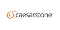 Caesarstone logo with orange spiral and text on white background.
