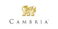 Golden dragon emblem above the word CAMBRIA in black sans-serif font.
