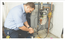 Man repairing heating system