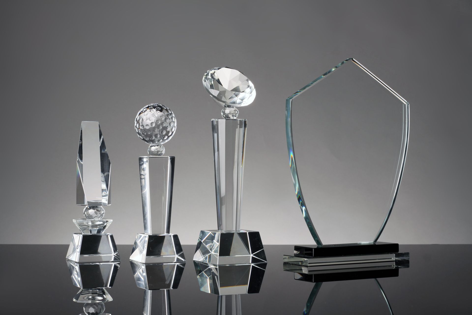 glass trophies and awards