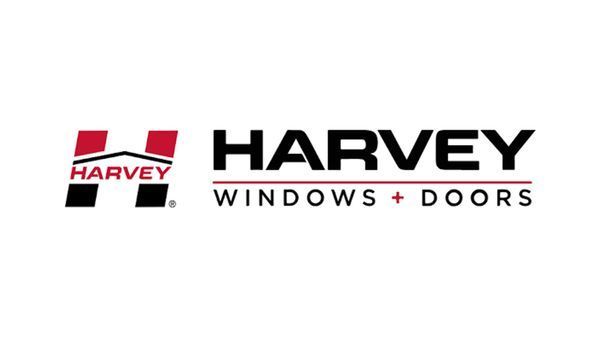 Harvey Windows + Doors logo: red and black 