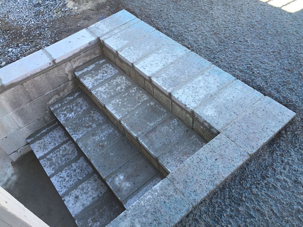A stairway made of concrete.