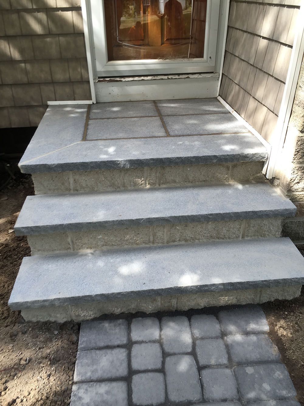 Concrete steps and walkway.
