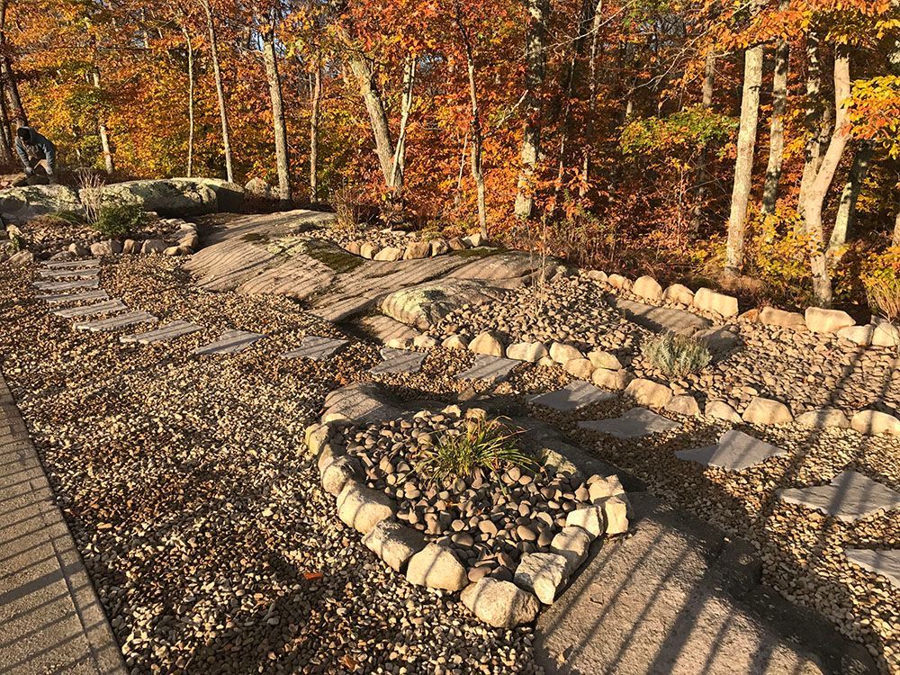 Stone garden and walkway.