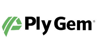 Ply Gem logo: Green "P" icon and bold black text.