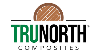 Logo: "TRUNORTH" in green and black with a wood grain circle above, "COMPOSITES" below.