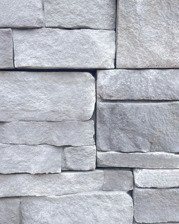 Gray stone brick wall.