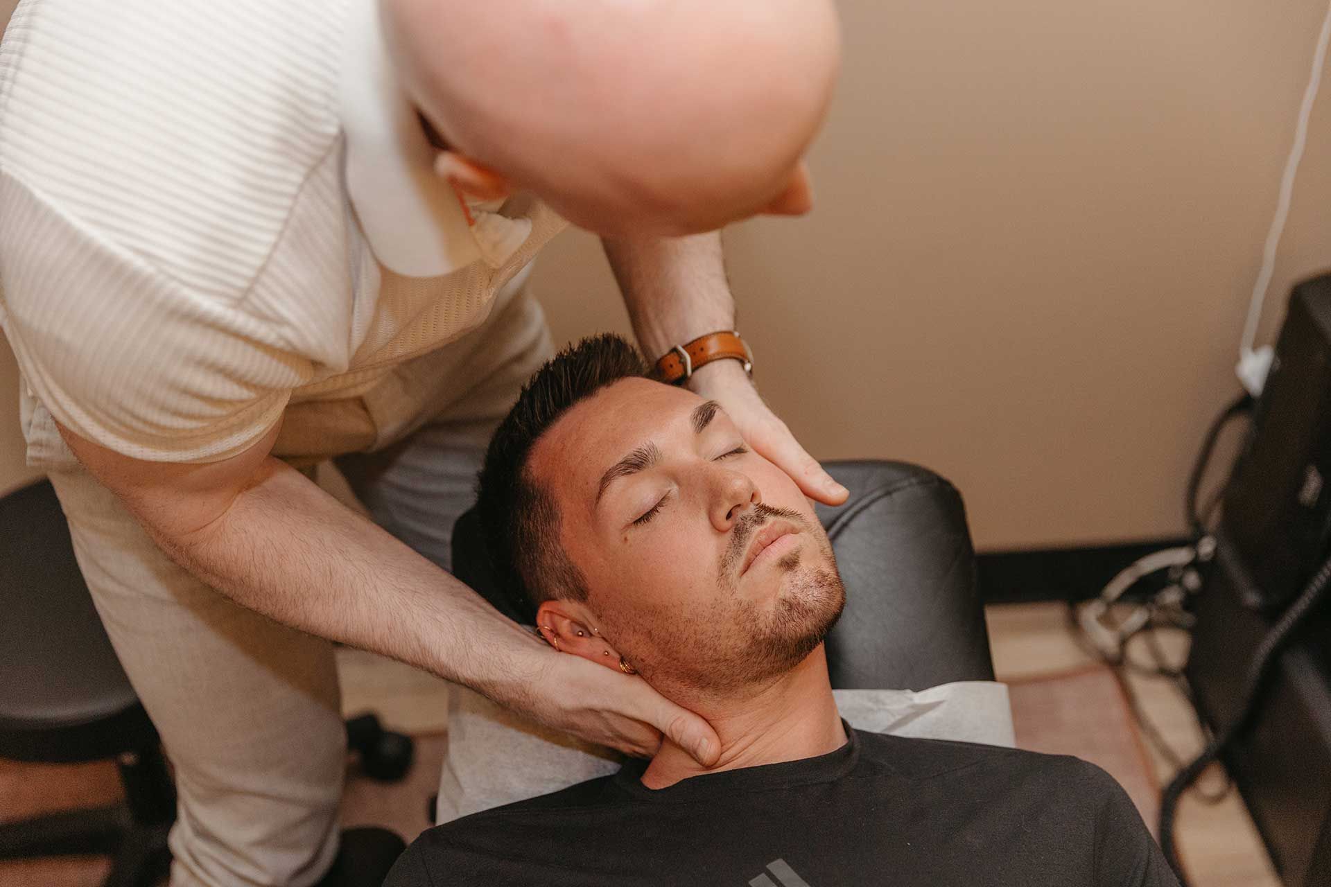 chiropractic adjustments on the patient