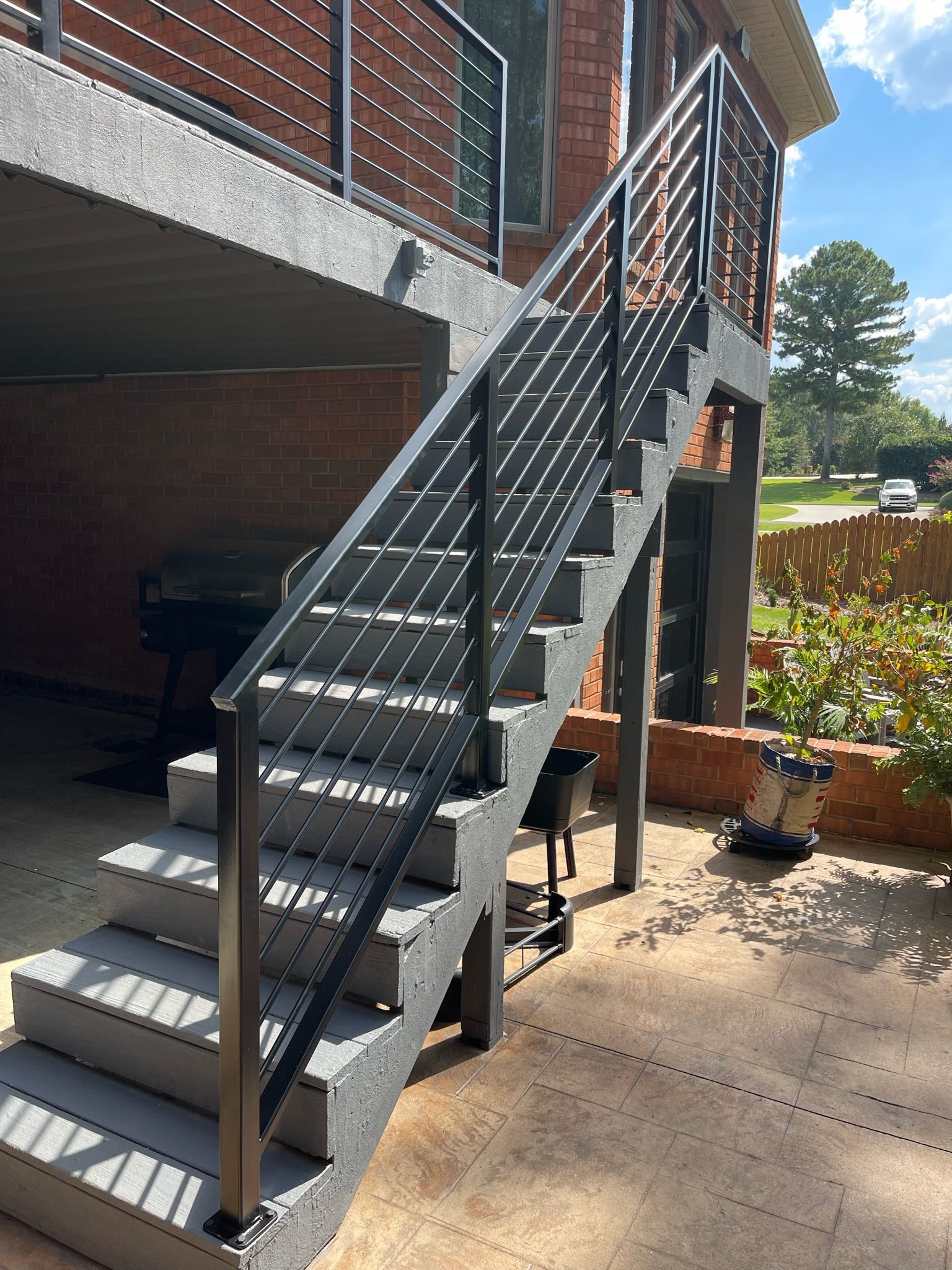 a set of stairs leading up to the second floor of a house