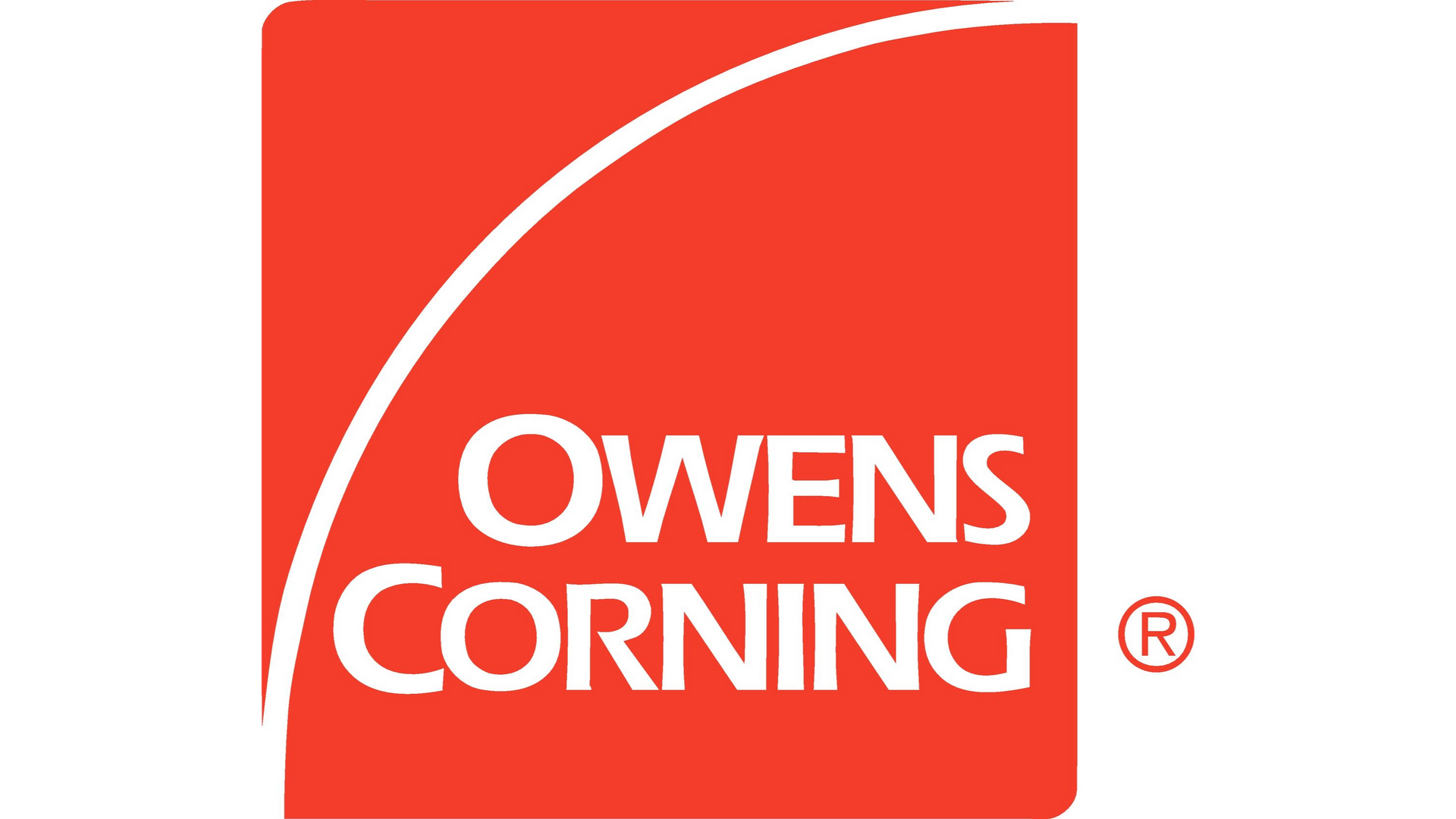 Owens Corning logo: white text and curved line on a red square.