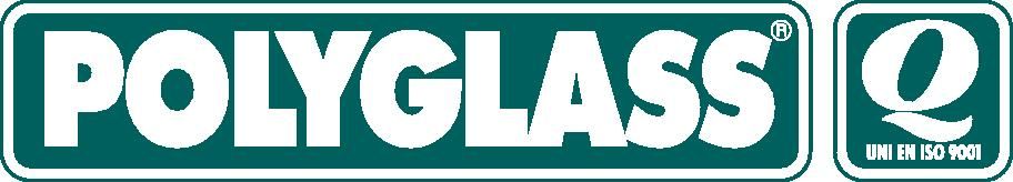 The Polyglass logo: White text on a green rectangle with a 