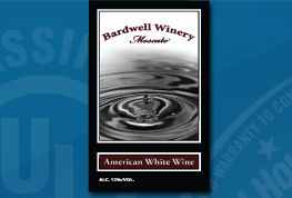 Hardwell Winery American White Wine label with black-and-white water ripple design