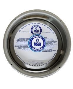 Round metal recessed plate with MSB logo and text on a white background
