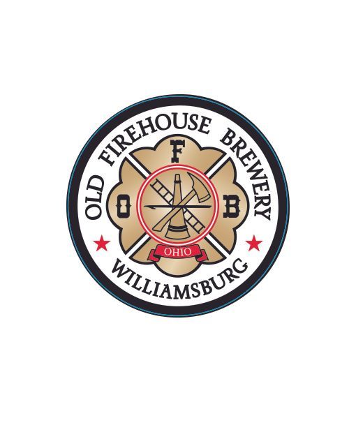 Old Firehouse Brewery Williamsburg circular logo with red and black firehouse emblem.