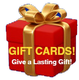 Red gift box with a gold ribbon; text