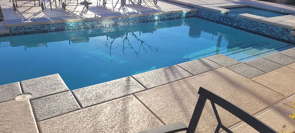 Newly tiled pool deck