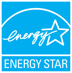 Blue ENERGY STAR logo with white star and “energy” script above the ENERGY STAR text