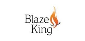 Blaze King logo with a flame graphic in orange and the name in black text.