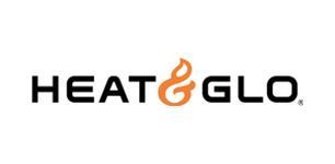 Heat & Glo logo with an orange flame icon.