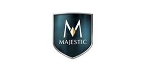 Majestic logo with a shield shape, a letter 