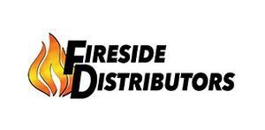 Logo for Fireside Distributors with flame graphic and company name.