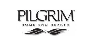 Pilgrim Home and Hearth logo with a decorative swoosh.