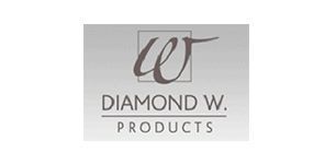 Logo of Diamond W. Products: brown cursive