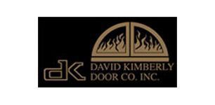 Black logo with gold text and arched door design, reading