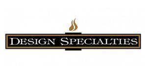 Logo for Design Specialties with a flame above the text.