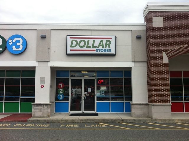 A dollar store with a sign that says dollar stores