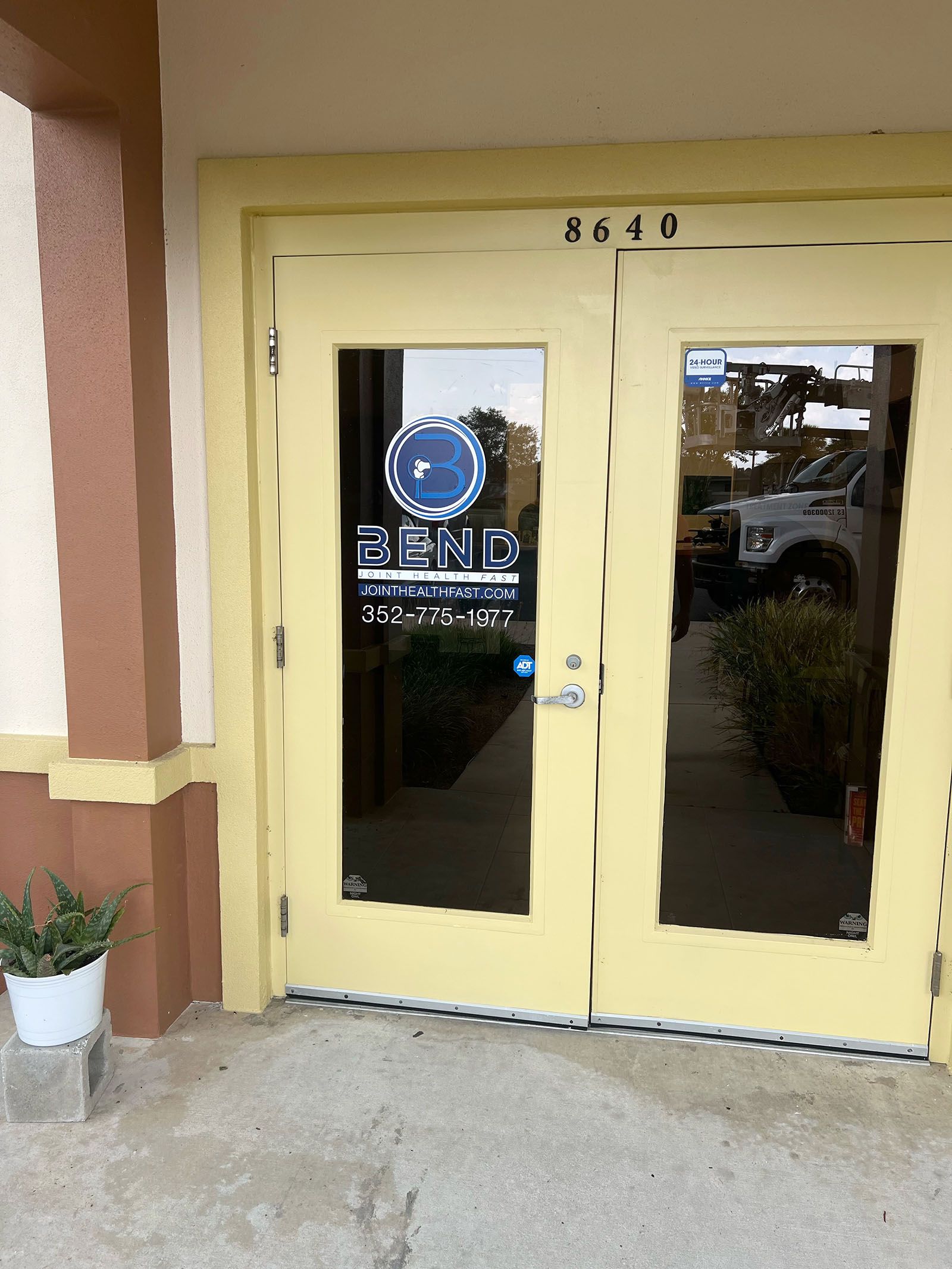 Beautiful sticker signage on the glass door