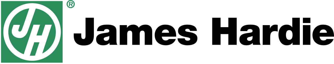 Logo for Hardy Roofing & Construction, red roof over the company name in red and blue.