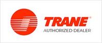 A trane authorized dealer logo on a white background.