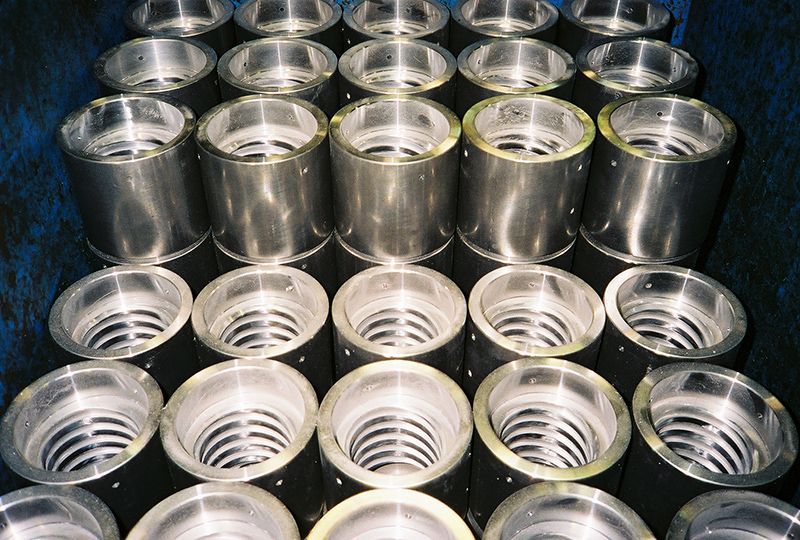 A bunch of metal cylinders stacked on top of each other