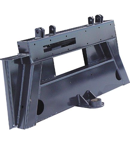 A black metal structure with a hole in the middle on a white background.