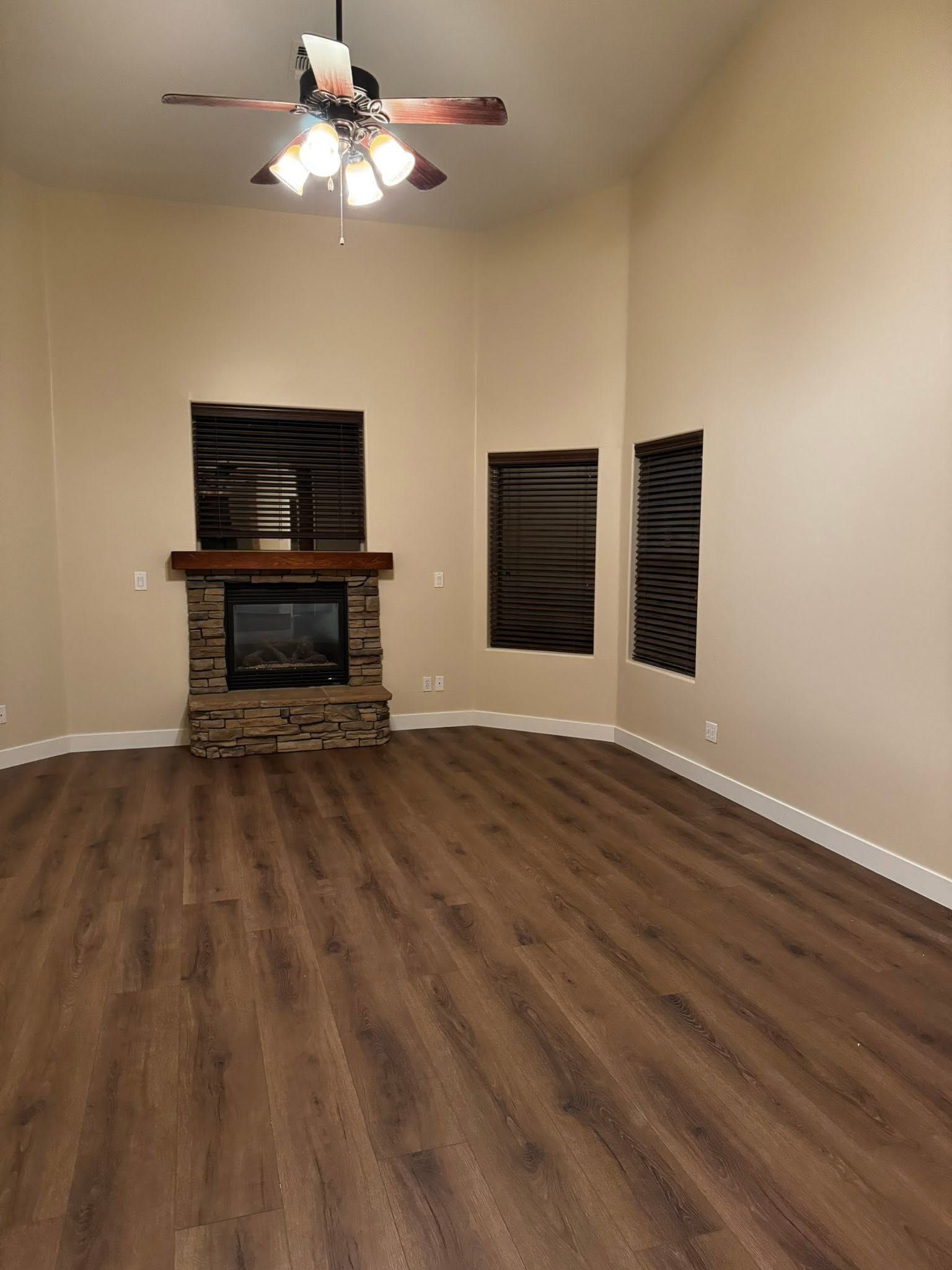 Painted walls beige in Livingroom in Ankeny, Iowa.