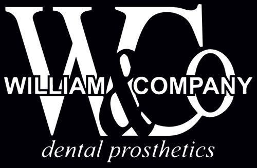William & Company dental prosthetics logo in white on a black background